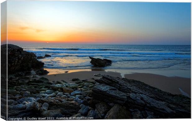 Serene Sunset at Cresmina Beach Canvas Print by Dudley Wood