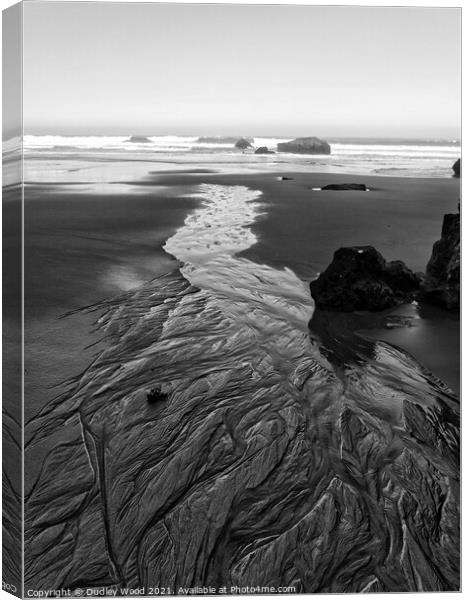 Tranquil Monochrome Seascape Canvas Print by Dudley Wood