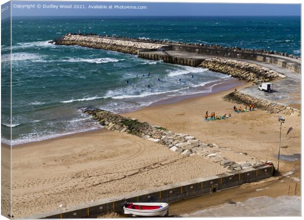 Thrashing Waves of Ericeira Canvas Print by Dudley Wood