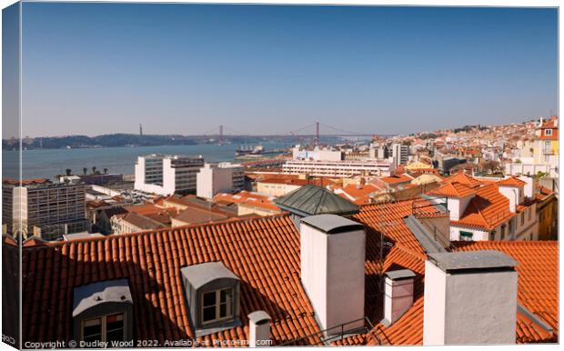 Breathtaking Lisbon Rooftop View Canvas Print by Dudley Wood