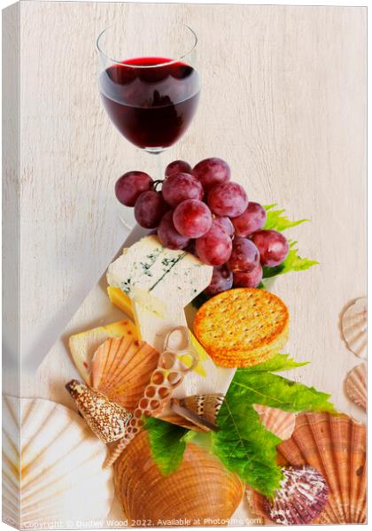 Rustic Wine and Cheese Delight Canvas Print by Dudley Wood