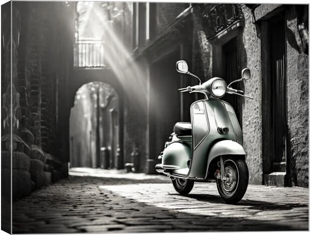 Classic Scooter Mood Canvas Print by Artificial Adventures