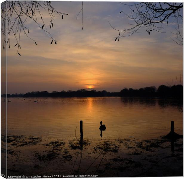 Lakeside sunset Canvas Print by Christopher Murratt