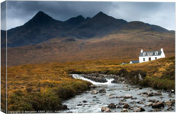 Mountains of Sligachan Canvas Print by Benjamin Elliott