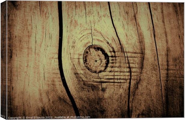 Rustic timber whorl cross section  Canvas Print by Errol D'Souza