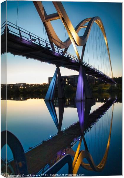 Infinity Bridge, Stockton on Tees Canvas Print by Mick Evans