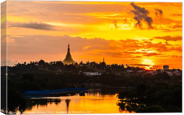 Shwedagon Pagoda in Yangon Myanmar Asia during the sunrise	 Canvas Print by Wilfried Strang