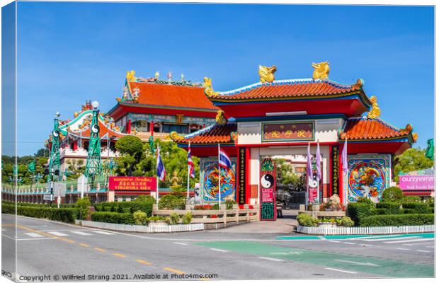 A Chinese Temple in Thailand Southeast Asia Canvas Print by Wilfried Strang