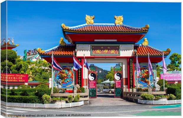 A Chinese Temple in Thailand Southeast Asia Canvas Print by Wilfried Strang