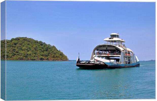 ferry boat or ship of the Thai Island Koh Chang Thailand Southeast Asia Canvas Print by Wilfried Strang