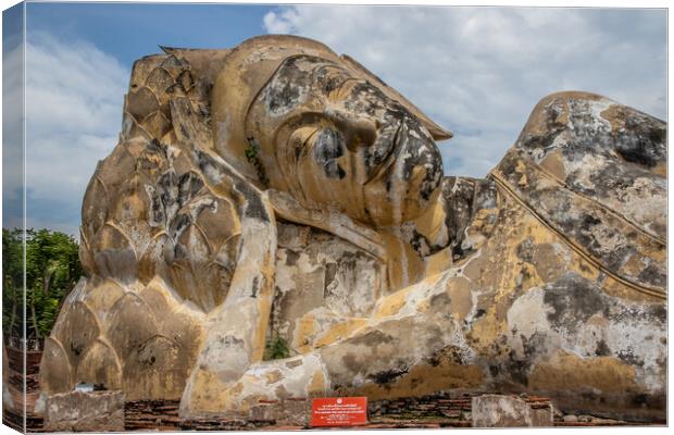 Wat Lokayasutharam in Ayutthaya Thailand Southeast Asia	 Canvas Print by Wilfried Strang