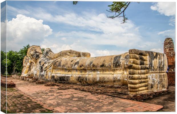 Wat Lokayasutharam in Ayutthaya Thailand Southeast Asia	 Canvas Print by Wilfried Strang