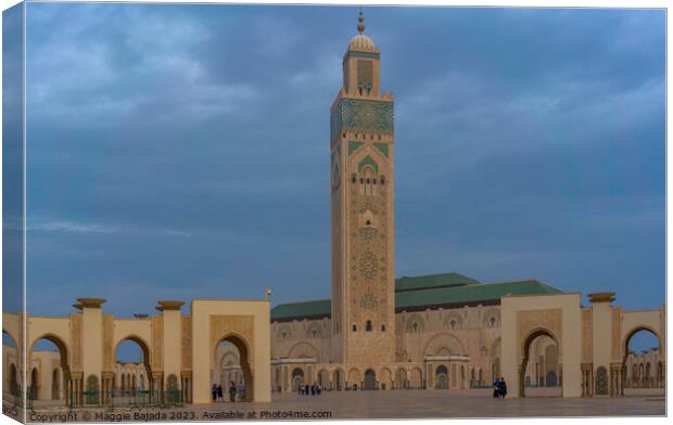 Building of Hassan II Mosque, Casablanca. Canvas Print by Maggie Bajada