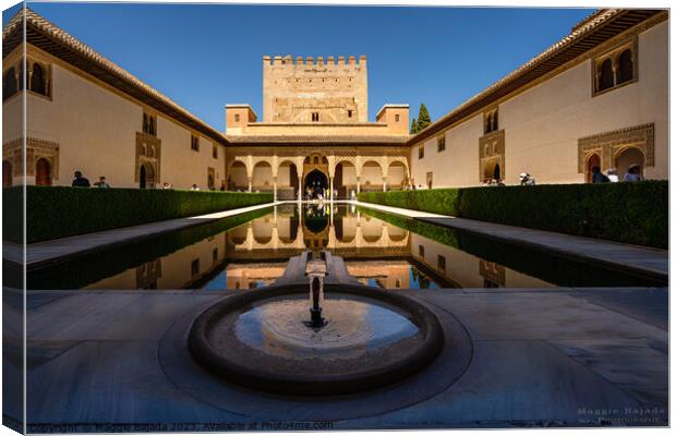 Architecture of the Palace of Alhambra in Granada Spain. Canvas Print by Maggie Bajada