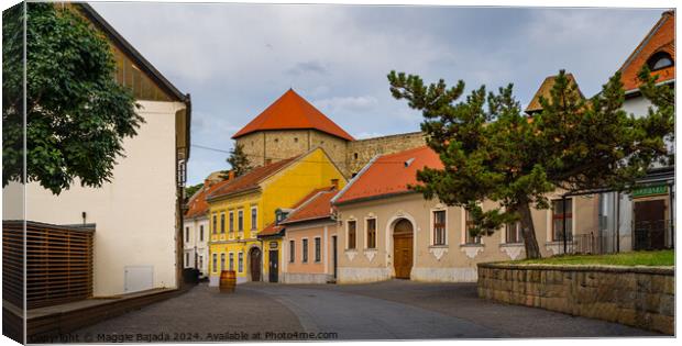 Colorful Streets of Eger Town in Hungary. Canvas Print by Maggie Bajada