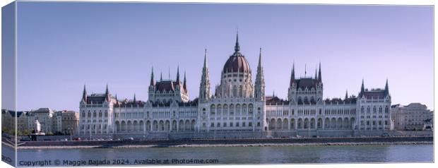 Blue Hour of Hungarian Parliament Building, Budape Canvas Print by Maggie Bajada
