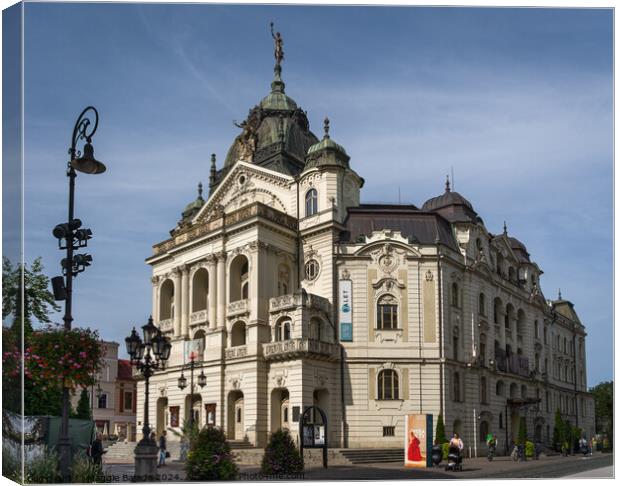 Architecture of Theatre in Kosice, Hungary. Canvas Print by Maggie Bajada