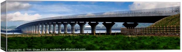 Clackmannanshire Bridge Panoramic Canvas Print by Tim Shaw