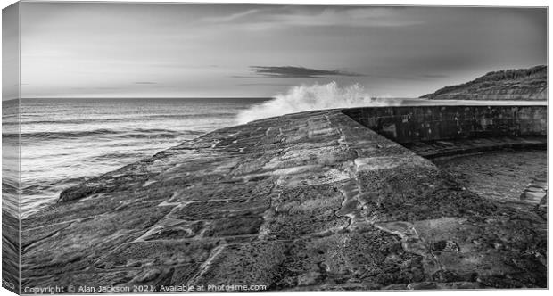 Lyme Regis Harbour Wall Canvas Print by Alan Jackson