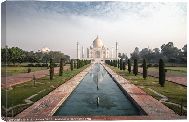 Taj Mahal Morning Canvas Print by Brett Gasser