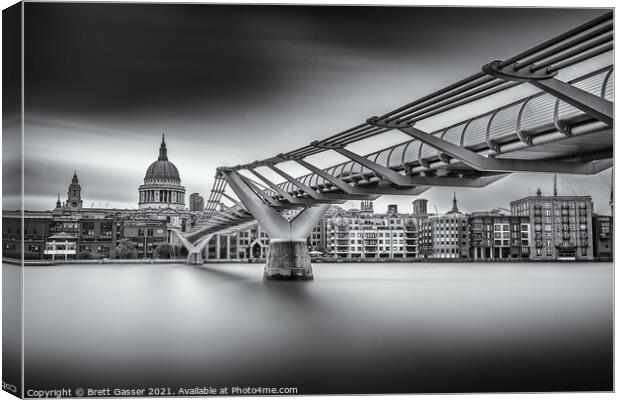 Millennium Bridge and St Pauls Canvas Print by Brett Gasser