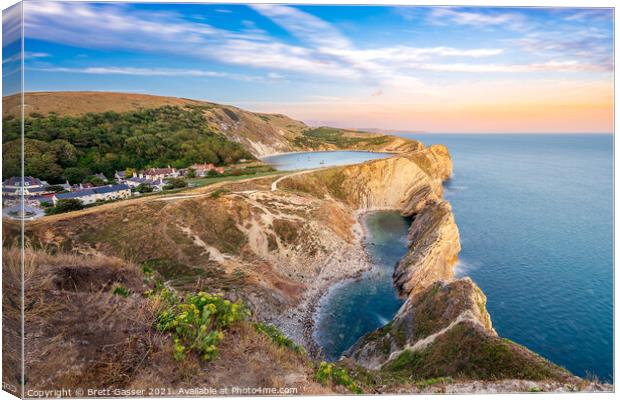 Lulworth Cove Stair Hole Canvas Print by Brett Gasser