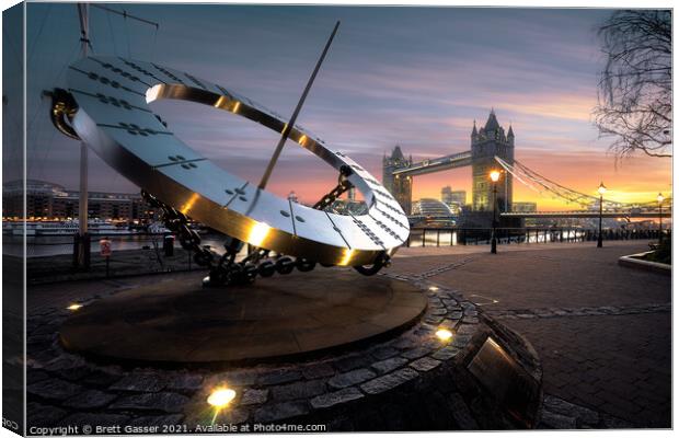 Tower Bridge Timepiece Canvas Print by Brett Gasser