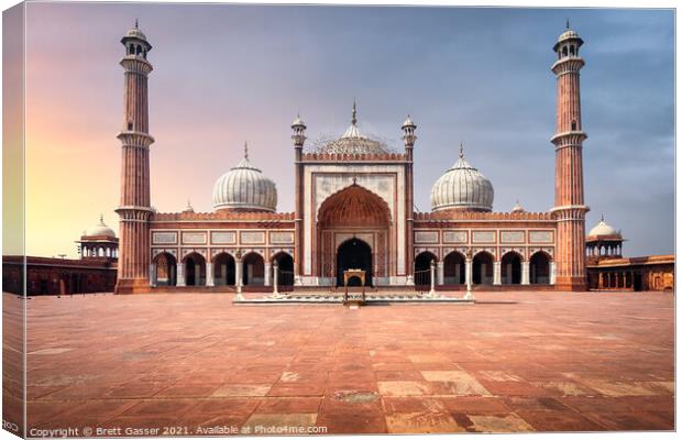 Jama Masjid Mosque, Delhi, India Canvas Print by Brett Gasser