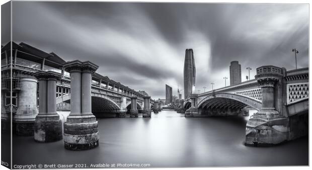 Blackfriars Bridges Canvas Print by Brett Gasser