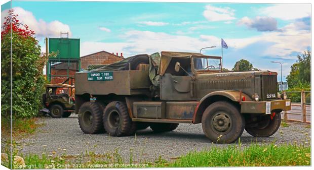 M19 Tank Mover in Colour Canvas Print by GJS Photography Artist