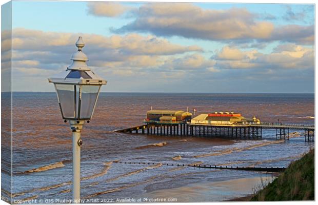Cromer Pier and the Battered Lamp Canvas Print by GJS Photography Artist