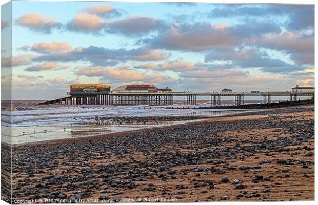 Cromer Pier From The Beech Canvas Print by GJS Photography Artist