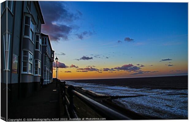 Seafront Sunset Canvas Print by GJS Photography Artist