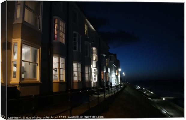 Cromer Clifftop Lights On Canvas Print by GJS Photography Artist