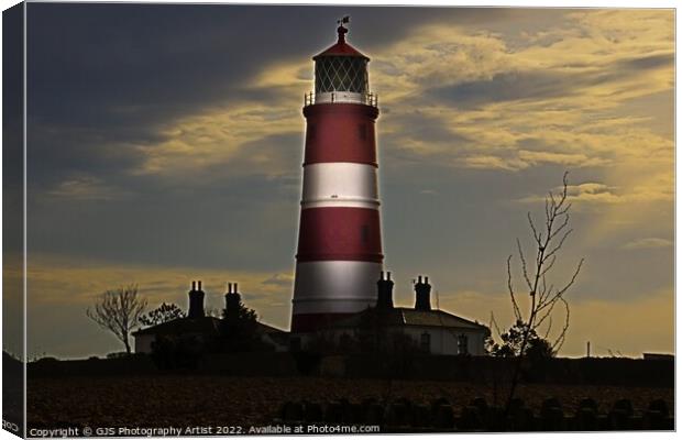 Happisburgh Lighthouse Light Reflecting Canvas Print by GJS Photography Artist