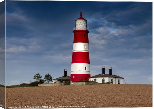 Happisburgh Red and White  Canvas Print by GJS Photography Artist