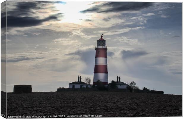 Silver Dappled Lighthouse Canvas Print by GJS Photography Artist