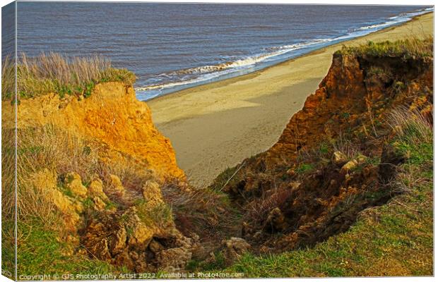 Crumbling Cliffs Canvas Print by GJS Photography Artist