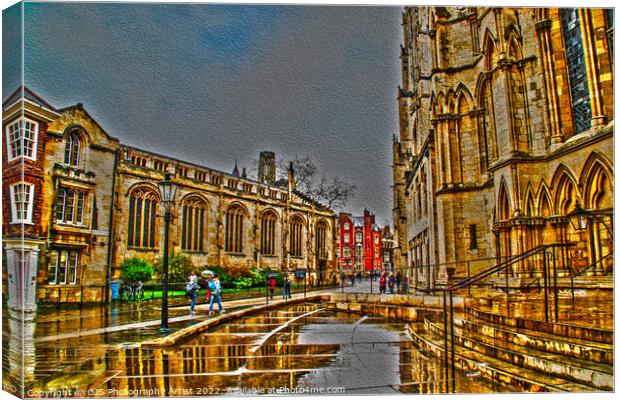 Reflections of the Minster and The Belfrey Canvas Print by GJS Photography Artist