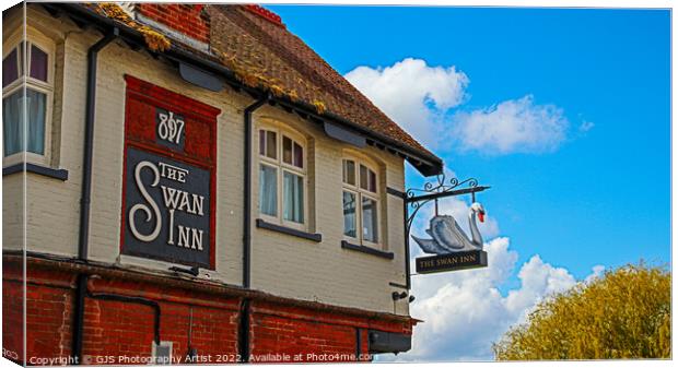 The Swan Inn Signs Canvas Print by GJS Photography Artist