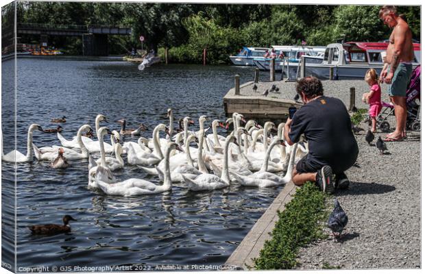 Busy at Wroxham Canvas Print by GJS Photography Artist