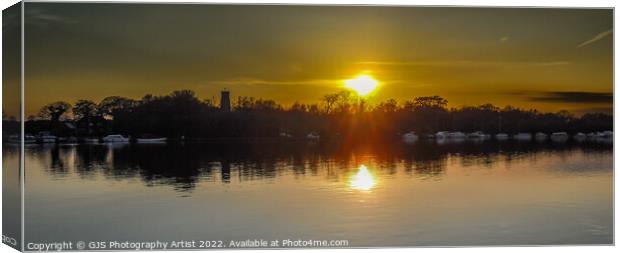 Ranworth Broad Sunset Canvas Print by GJS Photography Artist
