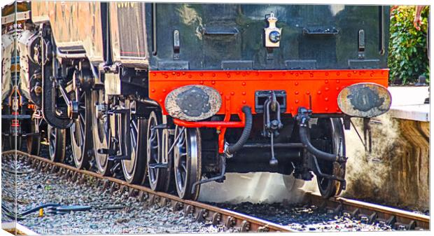 Steam venting onto the track  Canvas Print by GJS Photography Artist