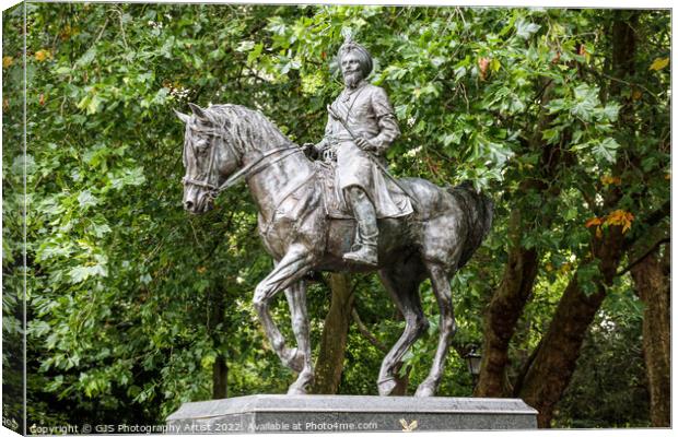 Histories and Cultures Together Statue and Horse Canvas Print by GJS Photography Artist