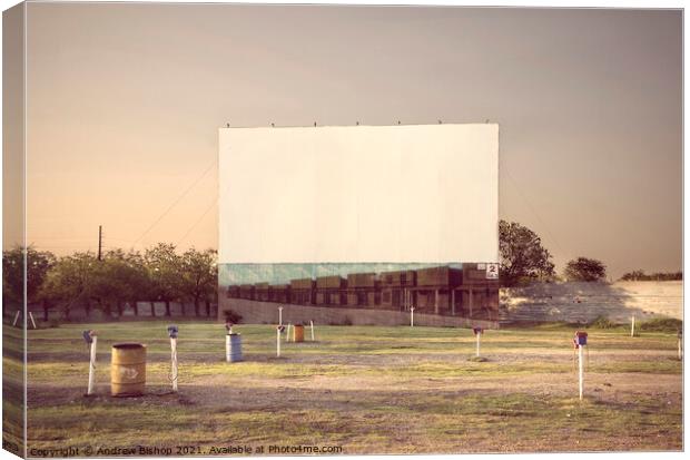 Galaxy Drive-In Movie Theatre Canvas Print by Andrew Bishop