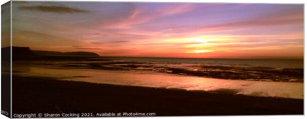 Sky at night, St. Audries Bay, North Somerset. Canvas Print by Sharon Cocking