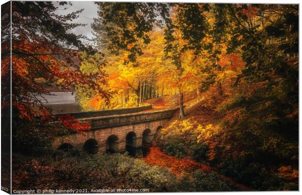 Autumn Bridge Canvas Print by philip kennedy