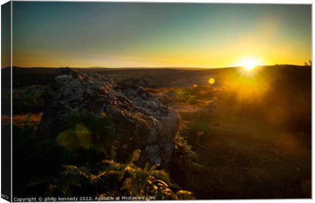 Dartmoor Sunset Canvas Print by philip kennedy