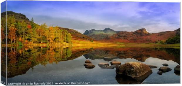 Blea Tarn in Autumn Canvas Print by philip kennedy