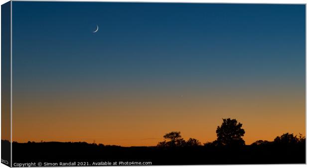 New Moon and Venus Canvas Print by Simon Randall